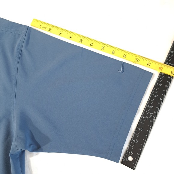 Nike‎ Men's Golf Dri-Fit Button Up Collared Shirt Size Medium Blue Short Sleeve - Picture 7 of 9